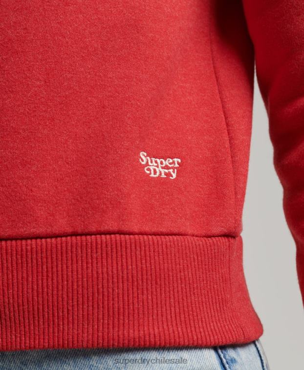 mujer Superdry rojo sudadera vintage con cuello redondo y rayas cali 2R68Z3468