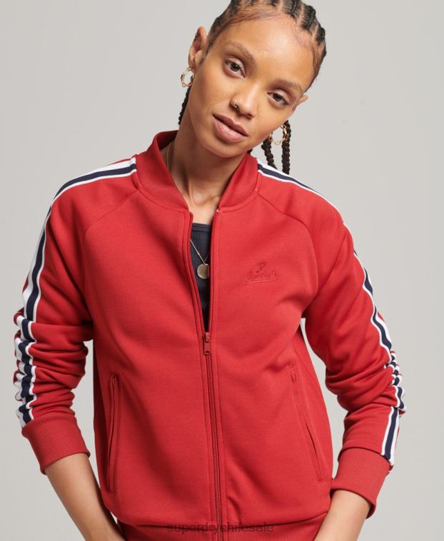 mujer Superdry rojo top de chándal de tricot 2R68Z3333