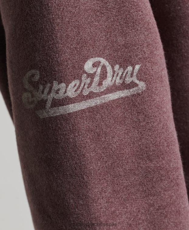 mujer Superdry rojo top deportivo extragrande con media cremallera 2R68Z6043