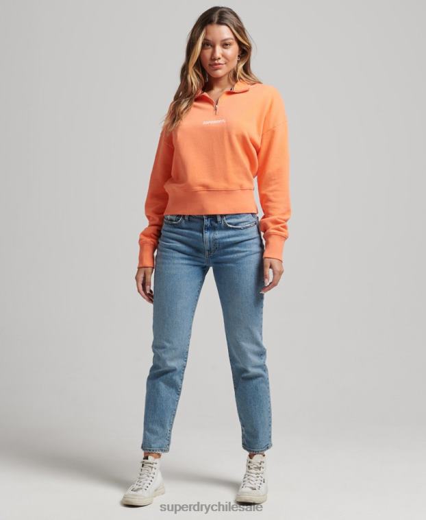 mujer Superdry rosa camiseta core sport con media cremallera 2R68Z6101