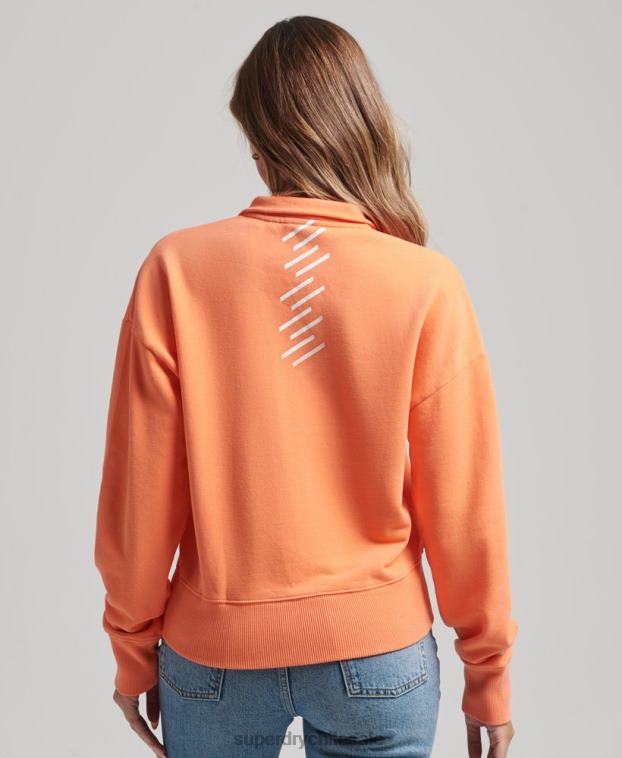mujer Superdry rosa camiseta core sport con media cremallera 2R68Z6101