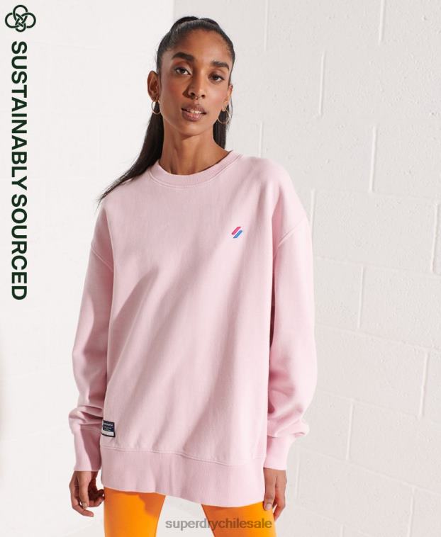 mujer Superdry rosa sudadera básica de algodón orgánico 2R68Z5792