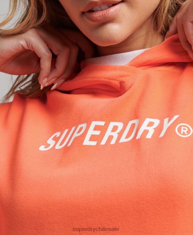 mujer Superdry rosa sudadera con capucha Code Core Sport Crop Box 2R68Z5937