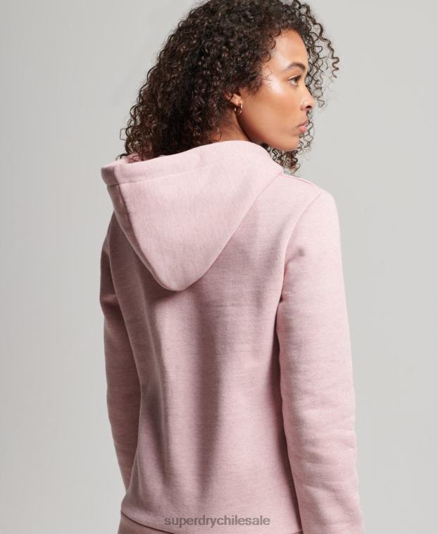 mujer Superdry rosa sudadera con capucha colegial con guión vintage 2R68Z2281