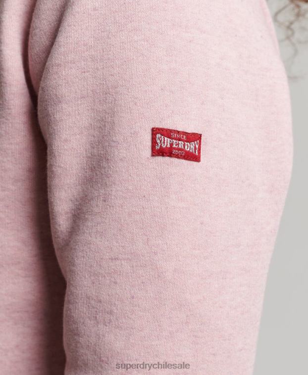 mujer Superdry rosa sudadera con capucha colegial con guión vintage 2R68Z2281