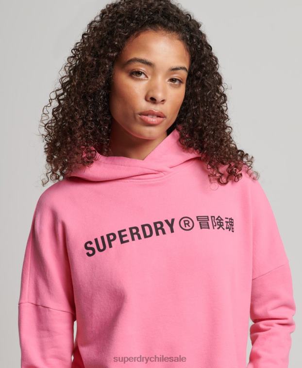 mujer Superdry rosa sudadera con capucha core sport 2R68Z2303