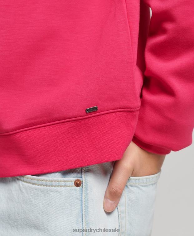 mujer Superdry rosa sudadera con capucha de modal 2R68Z5947