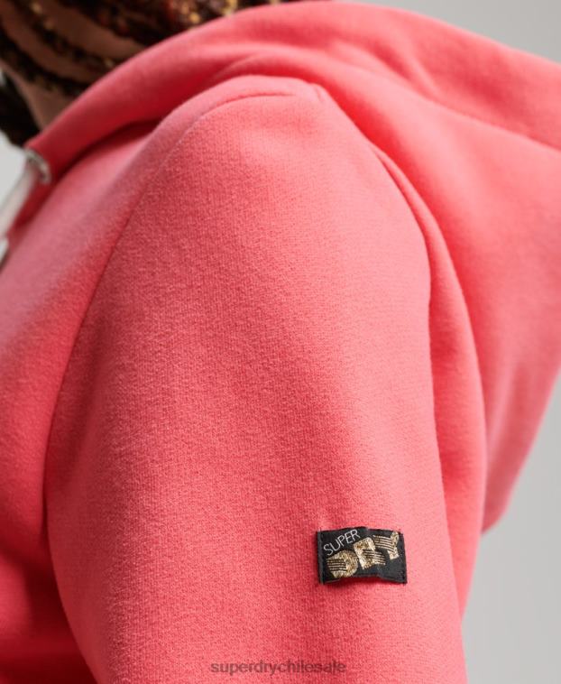 mujer Superdry rosa sudadera con capucha retro arcoíris 2R68Z3332