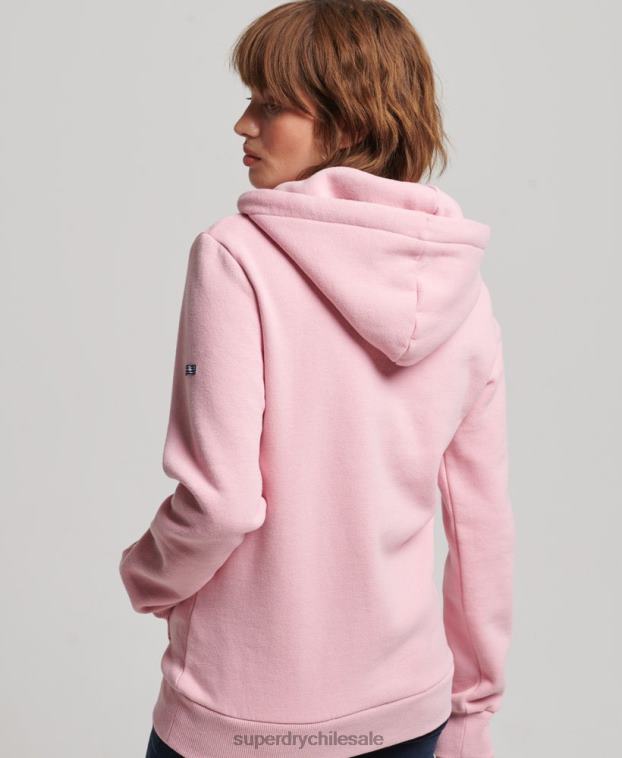 mujer Superdry rosa sudadera con capucha y logo gráfico en relieve 2R68Z3338