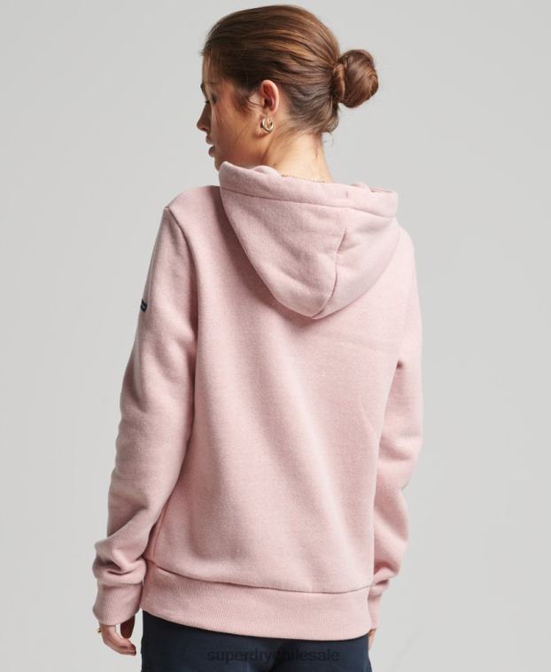 mujer Superdry rosa sudadera con capucha y logo gráfico en relieve 2R68Z6121