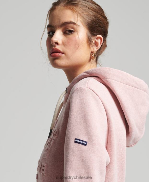 mujer Superdry rosa sudadera con capucha y logo gráfico en relieve 2R68Z6121