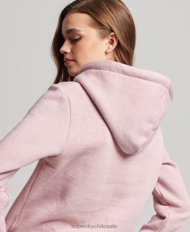 mujer Superdry rosa sudadera con capucha y logo vintage 2R68Z2276