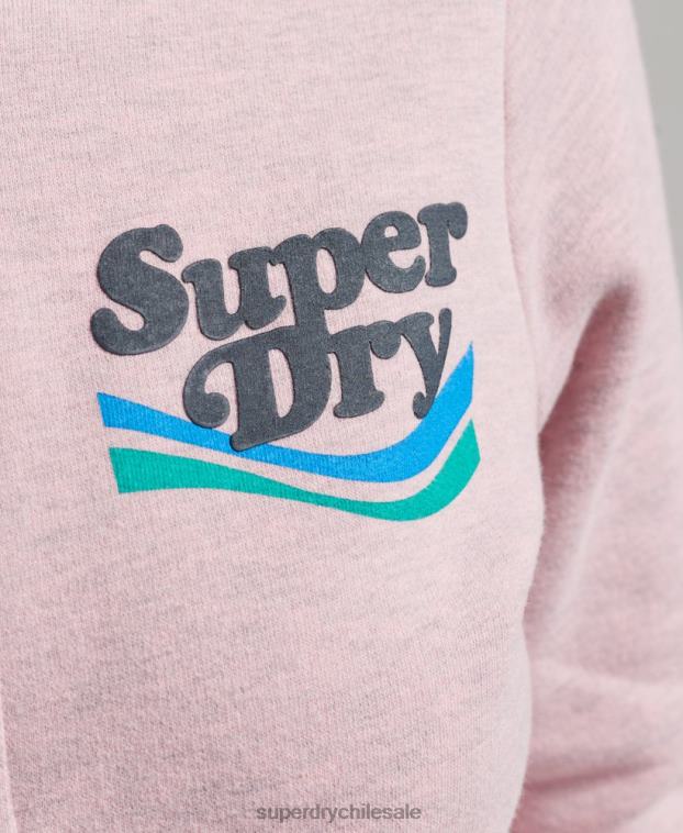 mujer Superdry rosa sudadera con cremallera vintage cooper nostálgico 2R68Z3298
