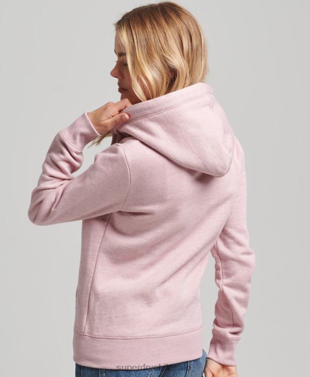 mujer Superdry rosa sudadera con cremallera y logo Essential de algodón orgánico 2R68Z5900