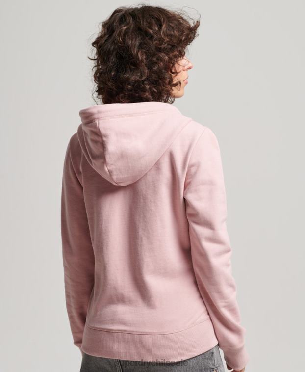 mujer Superdry rosa sudadera con cremallera y logo bordado 2R68Z2300