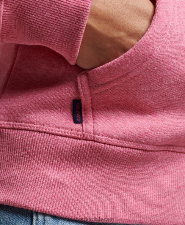 mujer Superdry rosa sudadera con cremallera y logo bordado 2R68Z3355