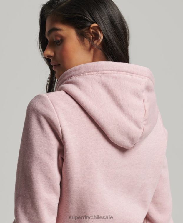 mujer Superdry rosa sudadera con cremallera y logo vintage de algodón orgánico 2R68Z5763