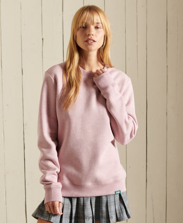 mujer Superdry rosa sudadera con cuello redondo y logo vintage 2R68Z3467