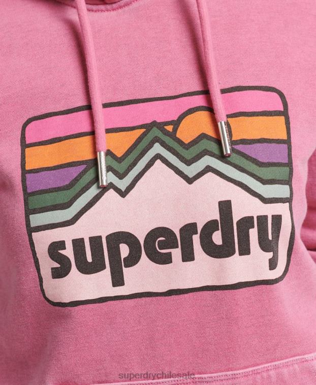 mujer Superdry rosa sudadera con gráfico de terreno de los 90 2R68Z5749
