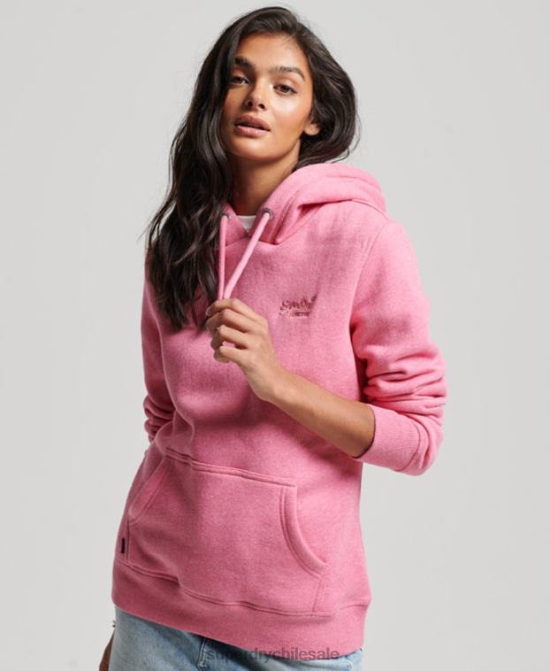 mujer Superdry rosa sudadera con logo bordado 2R68Z3312