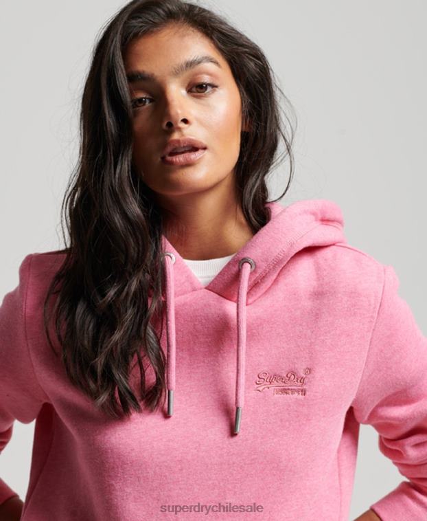 mujer Superdry rosa sudadera con logo bordado 2R68Z3312