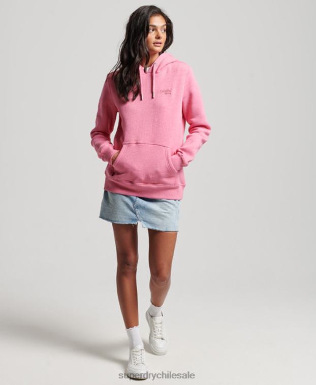 mujer Superdry rosa sudadera con logo bordado 2R68Z3312