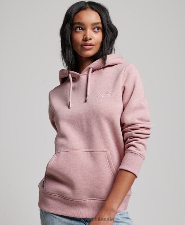 mujer Superdry rosa sudadera con logo bordado 2R68Z3391