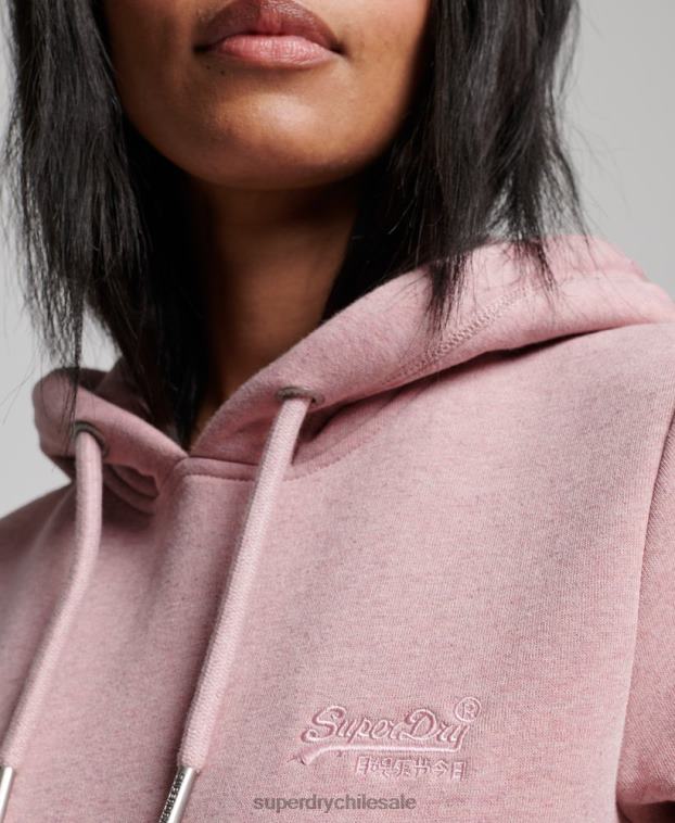mujer Superdry rosa sudadera con logo bordado 2R68Z3391