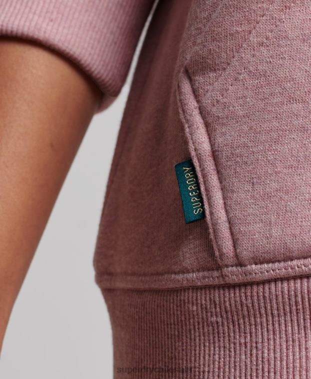 mujer Superdry rosa sudadera con logo bordado 2R68Z3391