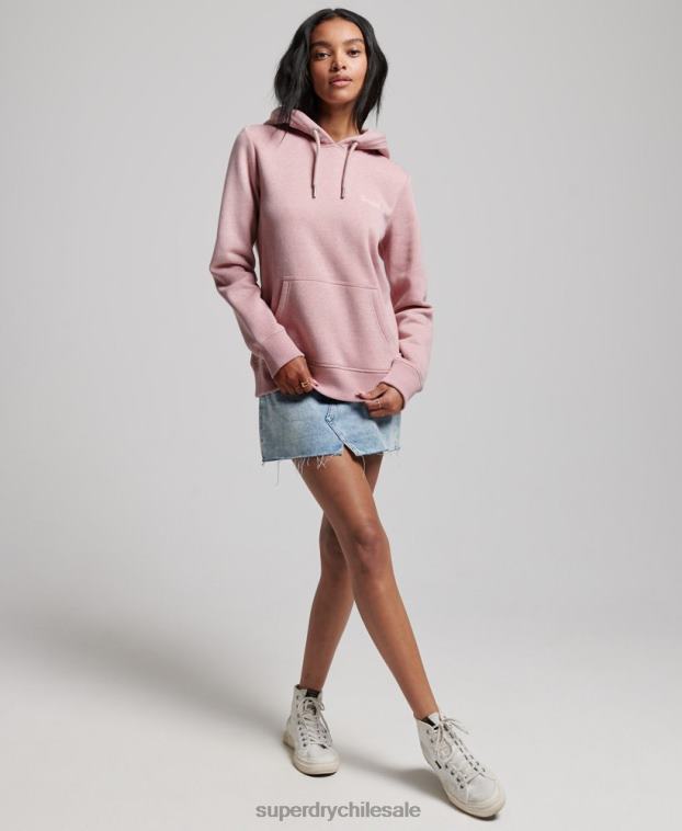 mujer Superdry rosa sudadera con logo bordado 2R68Z3391