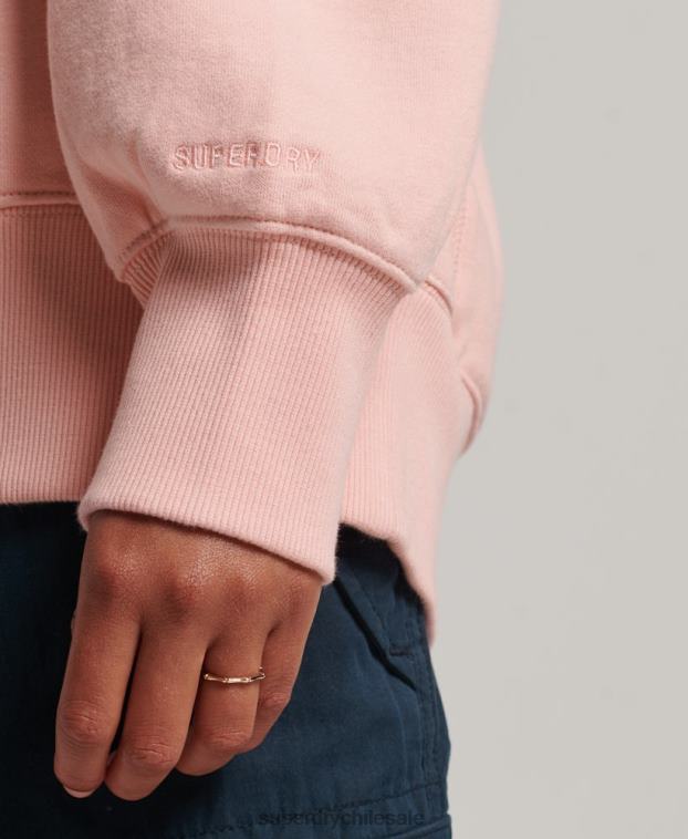 mujer Superdry rosa sudadera extragrande esencial de algodón orgánico 2R68Z3380