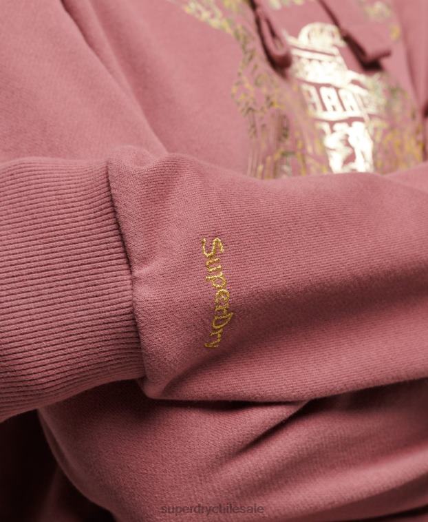 mujer Superdry rosa sudadera vintage con capucha de película B 2R68Z5774