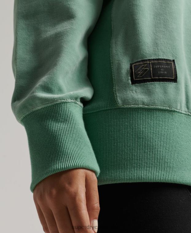 mujer Superdry verde equipo extragrande de terciopelo con logotipo de code s 2R68Z5776