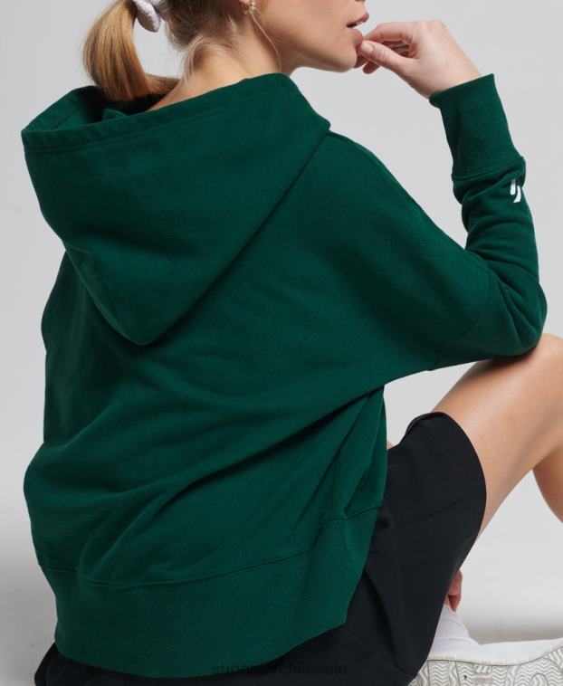mujer Superdry verde sudadera con capucha Code Core Sport Crop Box 2R68Z5955