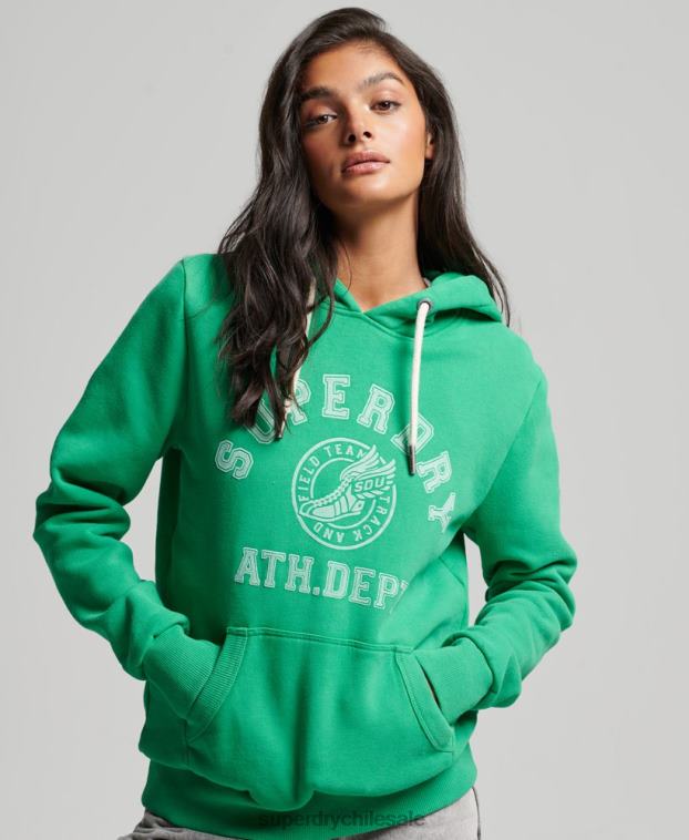 mujer Superdry verde sudadera con capucha atlética vintage 2R68Z3395