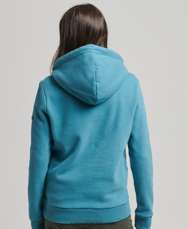 mujer Superdry verde sudadera con capucha de viaje 2R68Z6081