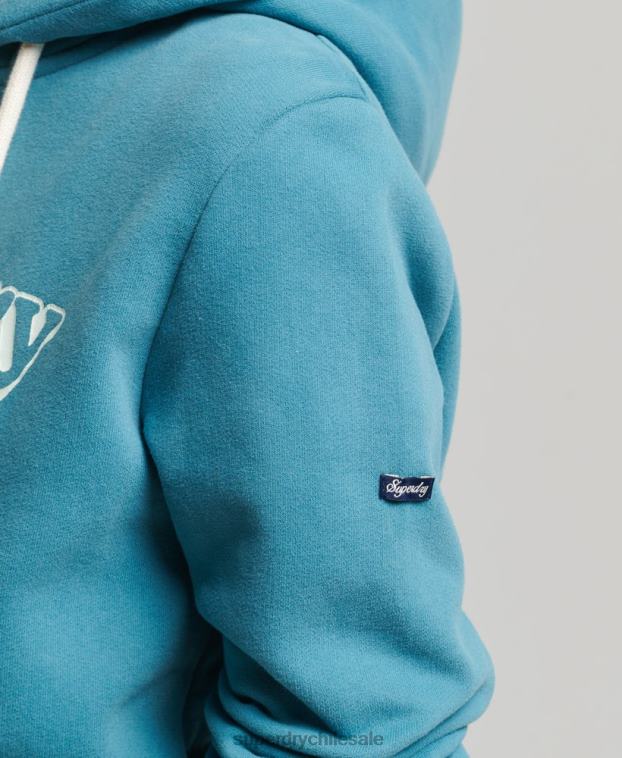 mujer Superdry verde sudadera con capucha de viaje 2R68Z6081