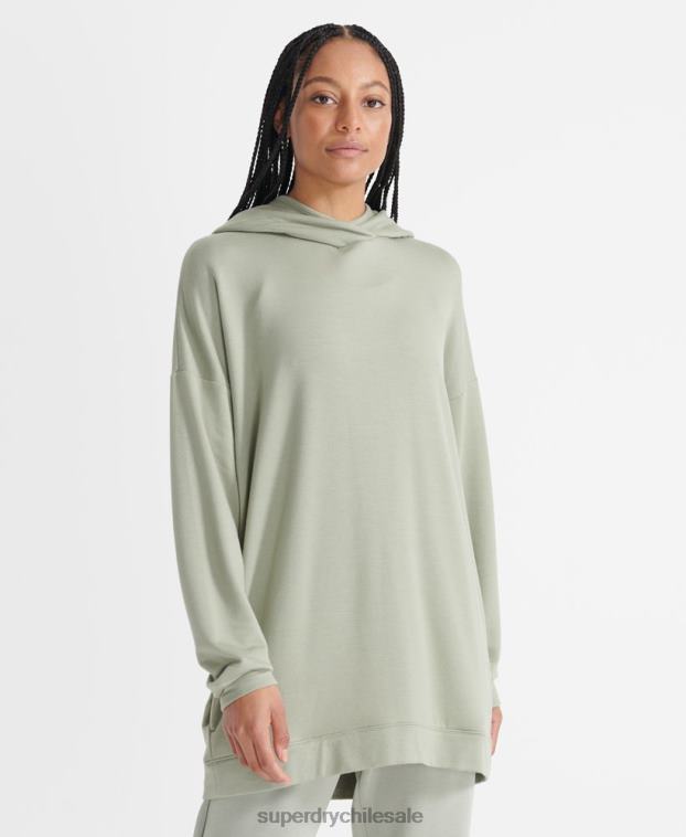 mujer Superdry verde sudadera con capucha holgada flexible 2R68Z6004