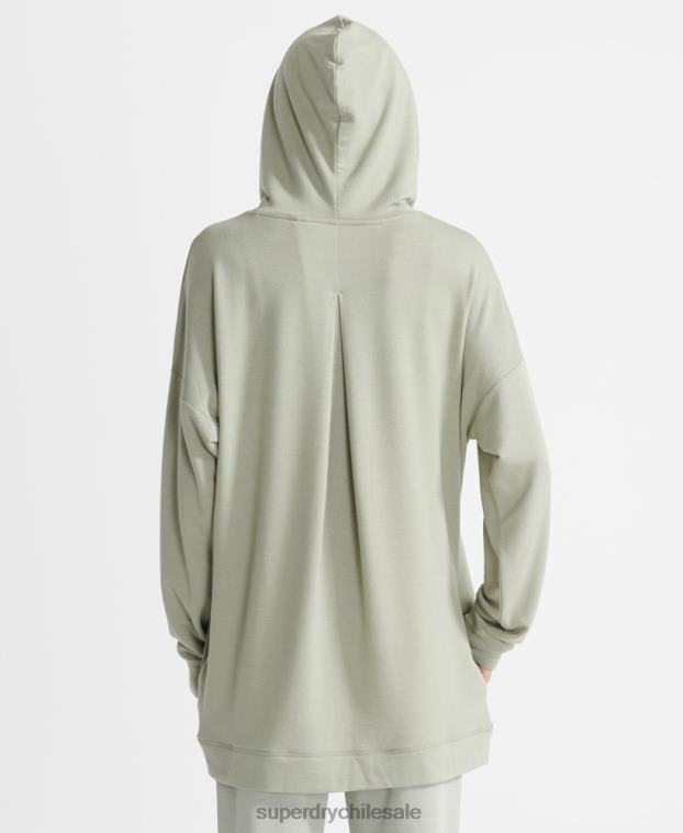 mujer Superdry verde sudadera con capucha holgada flexible 2R68Z6004