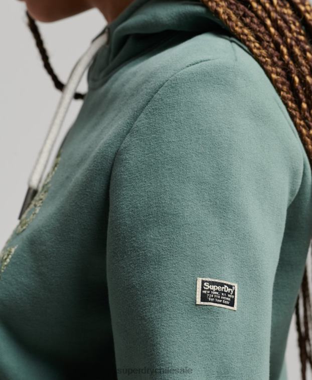 mujer Superdry verde sudadera con capucha y detalles 2R68Z2298