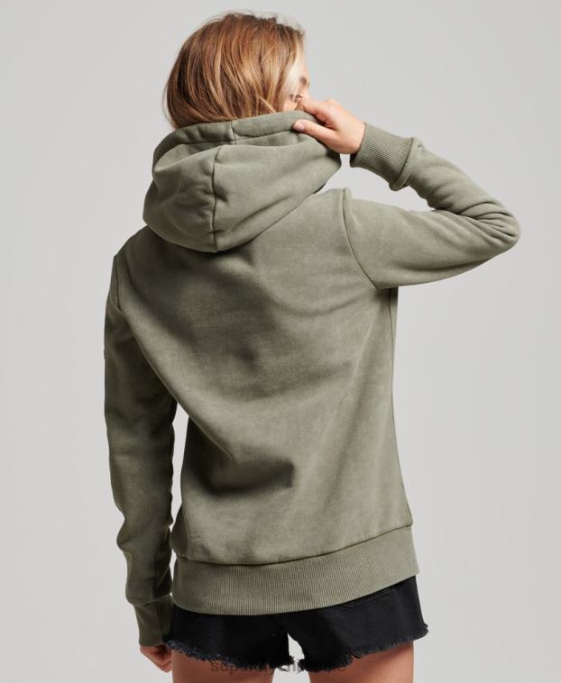 mujer Superdry verde sudadera con capucha y detalles 2R68Z3284