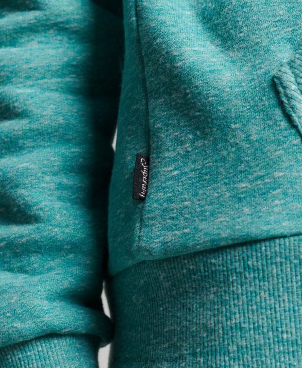 mujer Superdry verde sudadera con capucha y logo gráfico en relieve 2R68Z3419