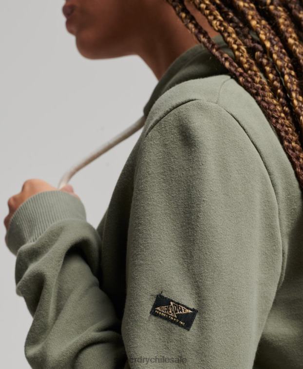 mujer Superdry verde sudadera con capucha y logo vintage 2R68Z3276