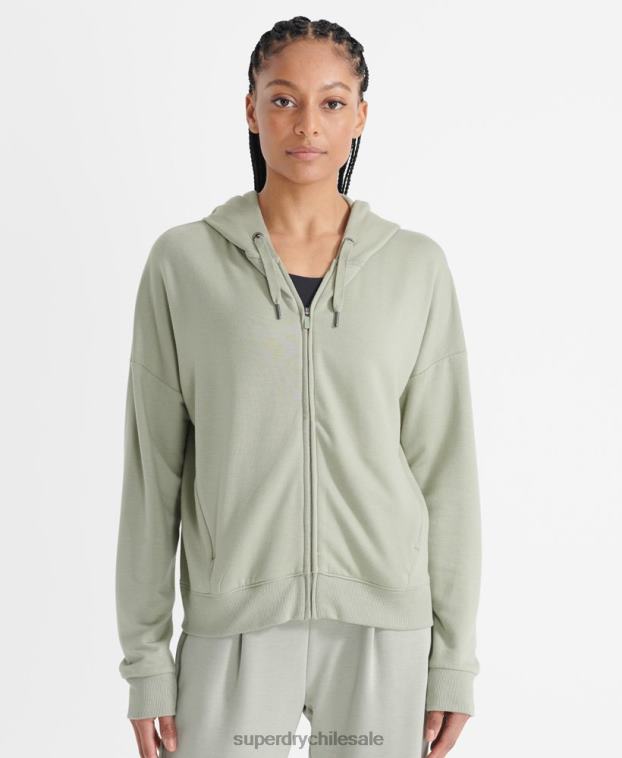 mujer Superdry verde sudadera con cremallera flexible 2R68Z5917