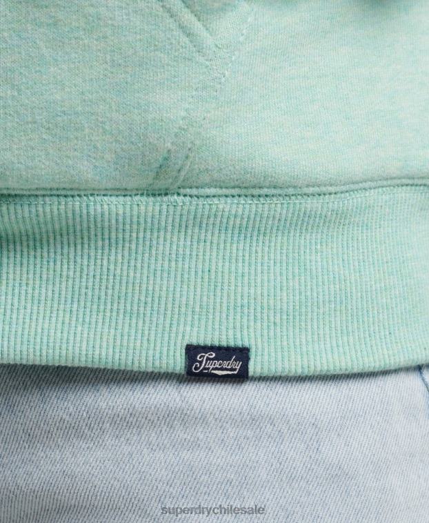 mujer Superdry verde sudadera con cremallera y forro de borreguito esencial 2R68Z5757