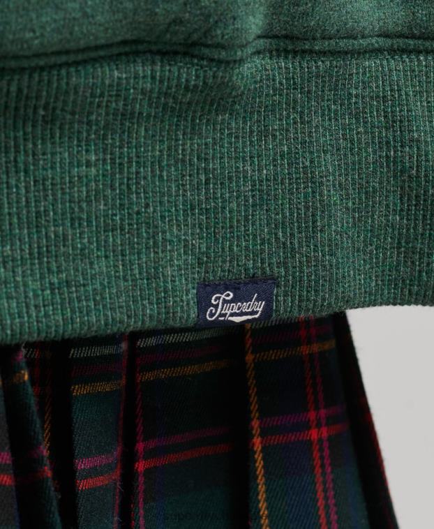 mujer Superdry verde sudadera con cremallera y forro de borreguito esencial 2R68Z5782