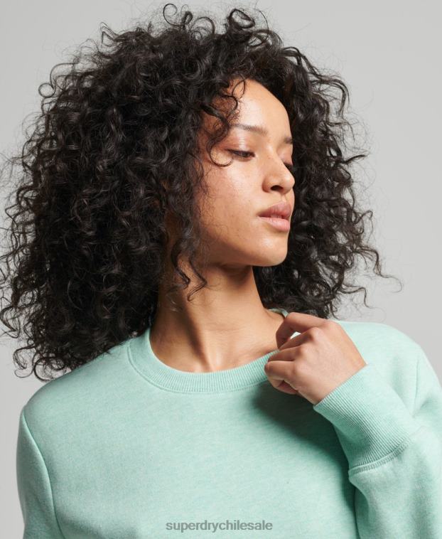 mujer Superdry verde sudadera con cuello redondo vintage de algodón orgánico 2R68Z5855