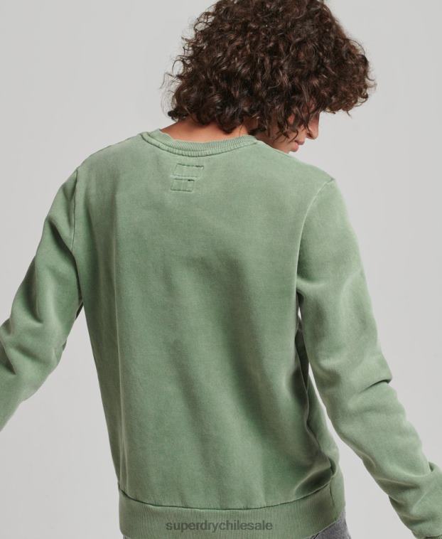mujer Superdry verde sudadera con cuello redondo y logo vintage 2R68Z6112