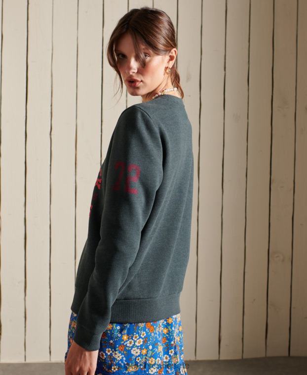 mujer Superdry verde sudadera con equipo de atletismo 2R68Z6107