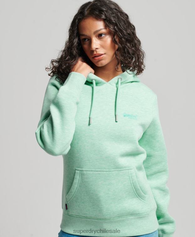 mujer Superdry verde sudadera con logo bordado 2R68Z3413